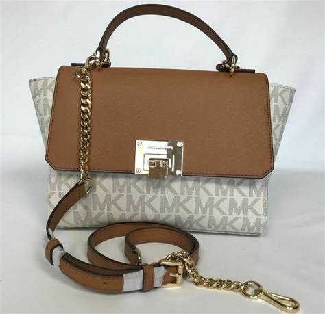 Michael Kors Tina Vanilla/acrn MD Th Medium Satchel Bag 